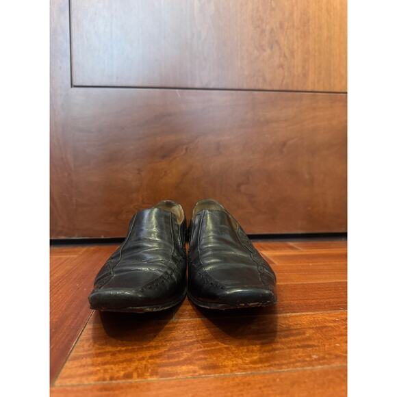 Stefano Castelli Italian Leather Dress Shoes Mens EU 40 Black Loafers Square Toe main image 5